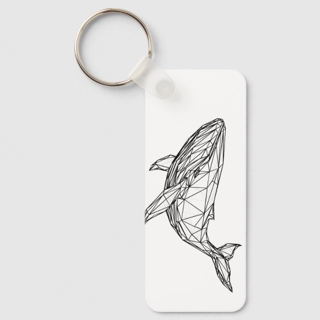 Chaveiro Minimalist Geometric Whale Keychain (Frente)