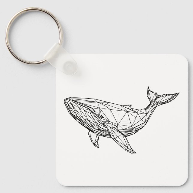 Chaveiro Minimalist Geometric Whale Keychain (Frente)