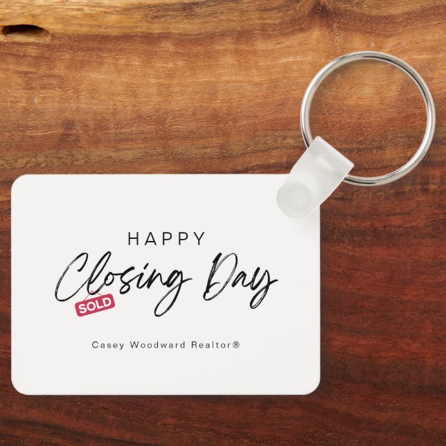Chaveiro Minimalist Happy Closing Day from Realtor Budget  (Frente)
