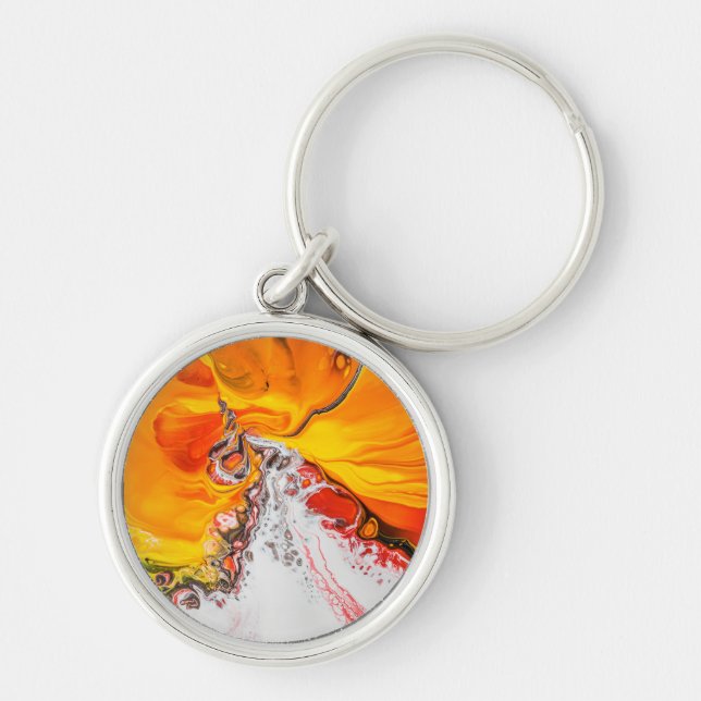 Chaveiro Minimalista de Abstrato laranja (Frente)