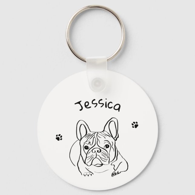 Chaveiro Minimalista do Bulldog na moda (Frente)