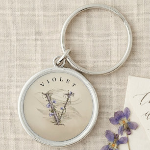 Chaveiro Minimalista Personalizável Inicial 'V' Elegante