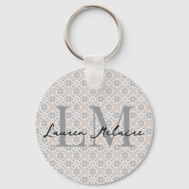 Chaveiro Minimalistic Monogram Script Name Spanish Tile