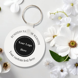 Chaveiro Mínimo de logotipo de empresaSimples White Profess