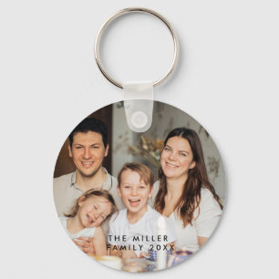 Chaveiro Mínimo e Chic   Foto personalizada e nome da famíl