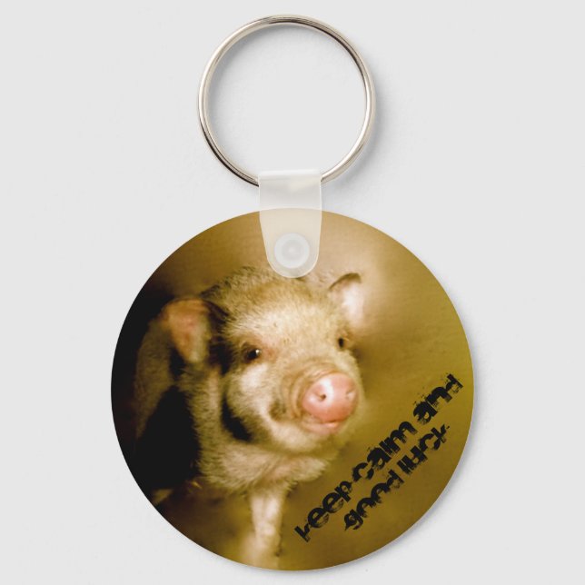 Chaveiro Minischwein “Keep calm and good luck " (Frente)