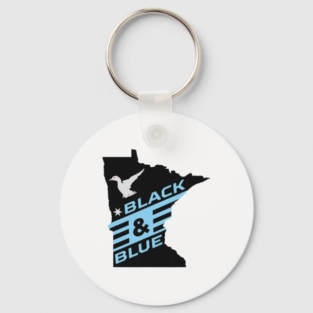 Chaveiro Minnesota Soccer Loon Preto e Azul  (Frente)
