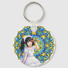 Chaveiro Mirabella in Sunlight – Blue Gold Mandala Keychain