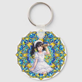 Chaveiro Mirabella in Sunlight – Blue Gold Mandala Keychain