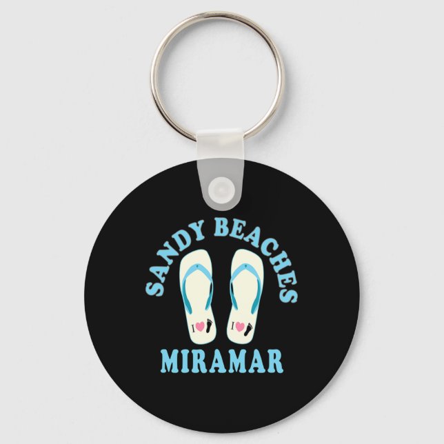 Chaveiro Miramar Vacation Sandy Beaches I Heart Chinelos (Frente)