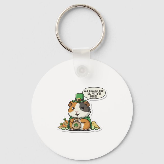 Chaveiro Mischievous Guinea Pig St.Patrick's Day (Frente)