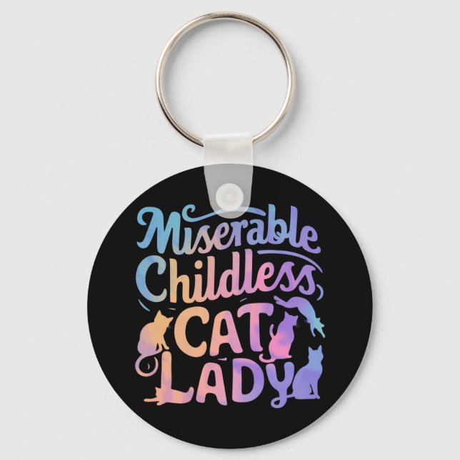 Chaveiro Miserável Mulher Sem Filhos e com Gatos (Frente)