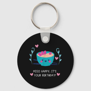 Chaveiro Miso Feliz Aniversário Comida Japonesa Citação Div