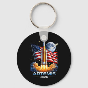 Chaveiro Missão Lunar 2026 Foguete Americano Lançado Para O