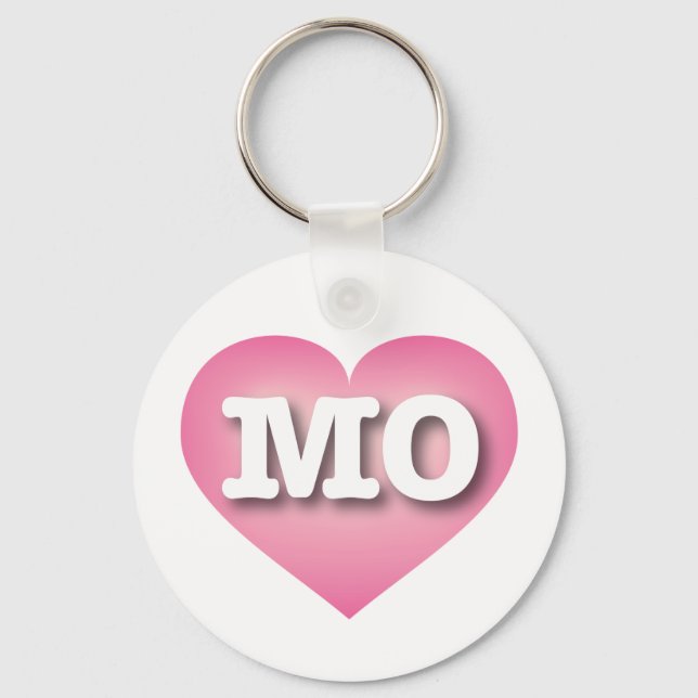 Chaveiro Missouri Pink Fade Heart - Eu amo MO (Frente)