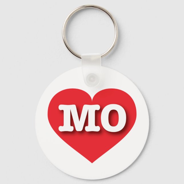 Chaveiro Missouri Red Heart - Eu amo MO (Frente)
