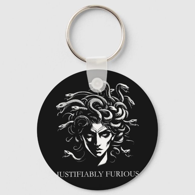 Chaveiro Mitologia Grega Medusa, Razoavelmente Furiosa, Fem (Frente)