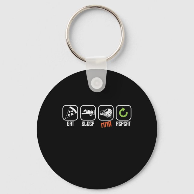 Chaveiro Mixed Martial Arts "Eat, Sleep, MMA, Repeat" (Frente)