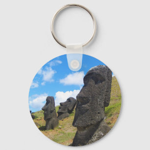 Chaveiro Moai na Ilha de Páscoa de Rano Raraku