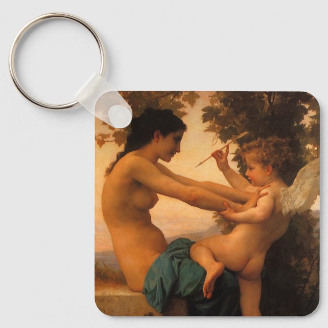 Chaveiro Moça defendendo-se de Cupido de Bouguereau (Frente)