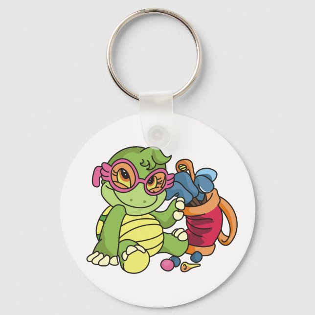 Chaveiro Moça Turtle Golfer (Frente)