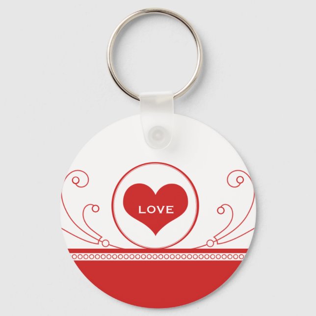 Chaveiro Mod Heart Swirls Chaveiro, Vermelho (Frente)
