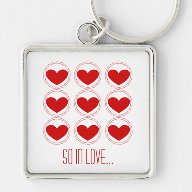 Chaveiro Mod Hearts Love Chaveiro, Red (Frente)