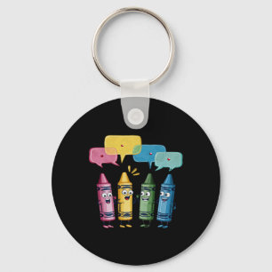 Chaveiro Moda Feminina Crayon Humor Cor Giz Ensina