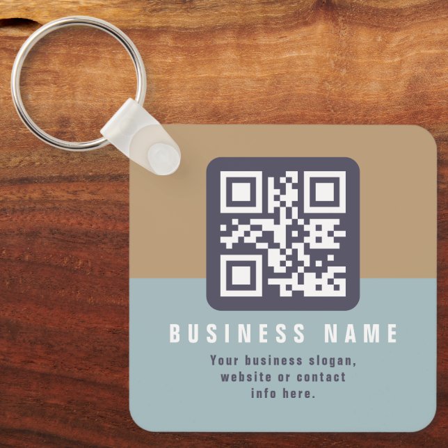 Chaveiro Modelo de código QR moderno editável | Cores suave (Frente)