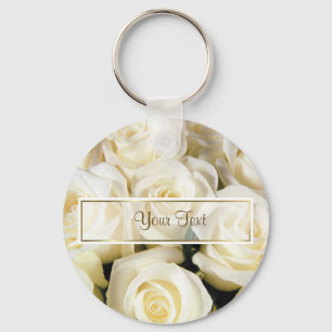 Chaveiro Modelo de Elegância Rosa Branca