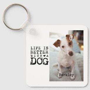 Chaveiro Modelo de foto com citação para cachorro moderno