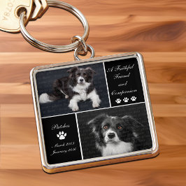 Chaveiro Modelo de Foto de Cachorro Memorial Pet Tribute