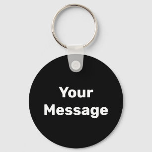Chaveiro Modelo de Foto de Mensagem de Texto Preto e Branco