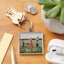 Chaveiro Modelo de Foto Personalizada e Texto Personalizado