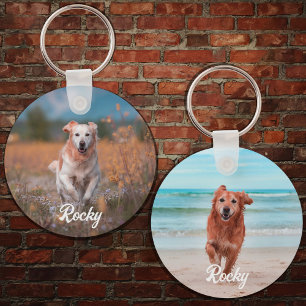 Chaveiro Modelo de Foto Pet 2 Personalizado Cão Duplo Lado