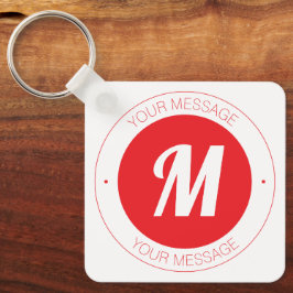 Chaveiro Modelo de Monograma e Texto Circular Personalizáve
