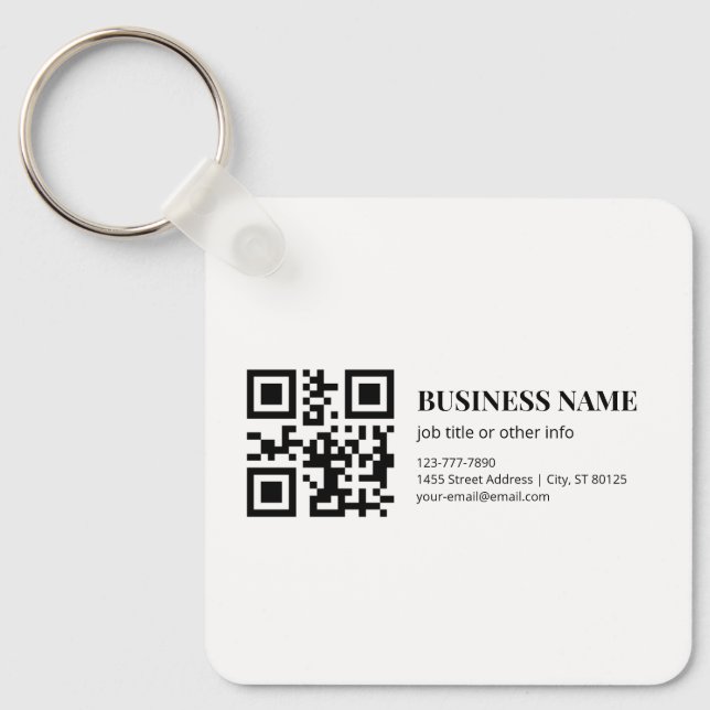 Chaveiro Modelo de Nome Empresarial de Código QR Personaliz (Frente)