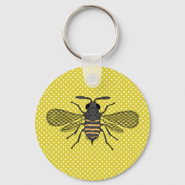 Chaveiro Modelo de Polkadot Amarelo da BEE Trendy Dom Decor (Frente)
