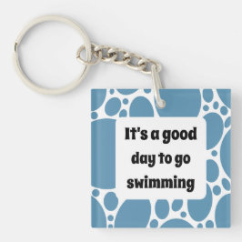 Chaveiro Modelo de texto e padrão azul