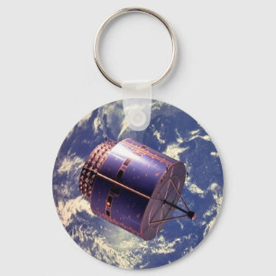 Chaveiro Modelo do satélite de tempo no espaço