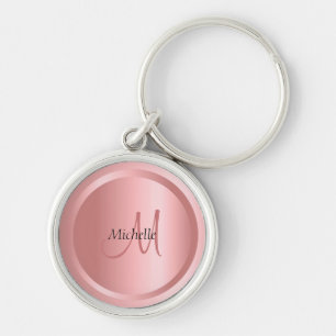 Chaveiro Modelo Elegante de Monograma Dourado Personalizado