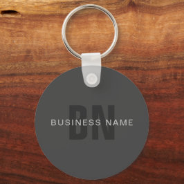 Chaveiro Modelo Monograma Editável Cinza