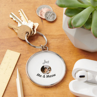 Chaveiro Modelo personalizado de foto "just me and meow" -