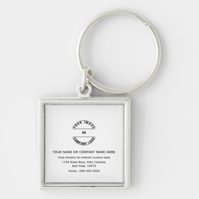 Chaveiro Modelo Personalizado em Branco 1,375" x 1,37" (Frente)