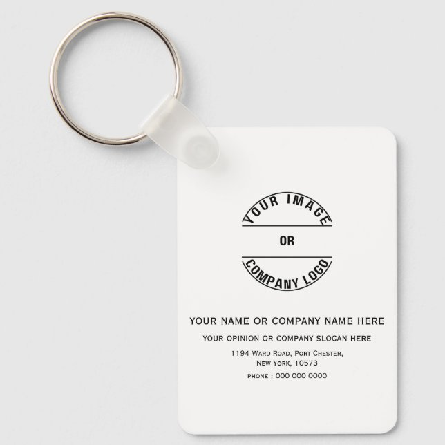 Chaveiro Modelo Personalizado em Branco 1.6" x 2.25" (Frente)