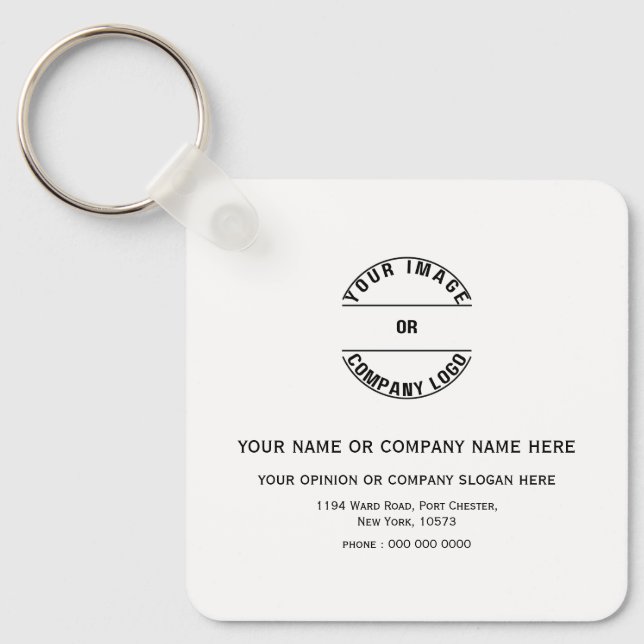 Chaveiro Modelo Personalizado em Branco 2,25” x 2,25" (Frente)