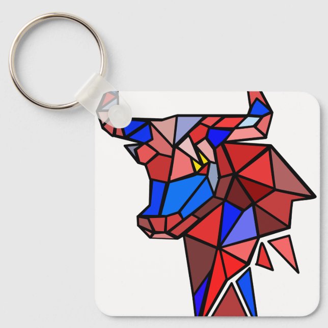 Chaveiro Modern Bull Icon Keychain – Clean Zodiac‑Style (Frente)