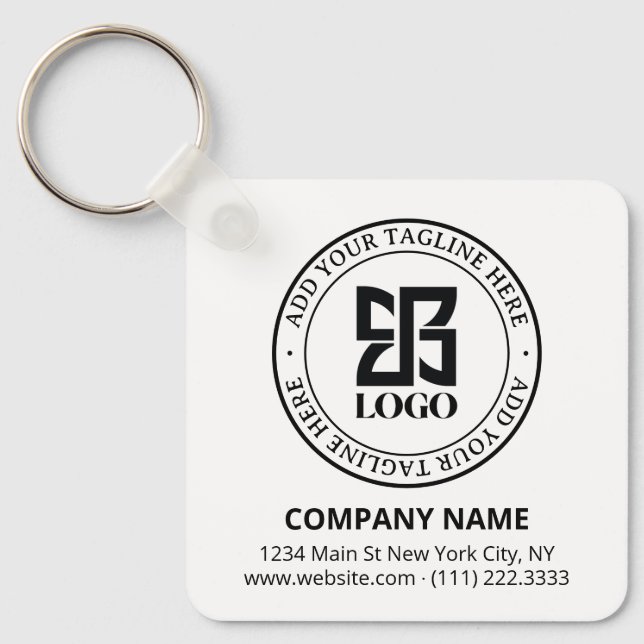 Chaveiro Modern Custom Logo QR Code Business Promotional (Frente)