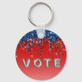 Chaveiro Modern Patriotic Glitter Drip Vote