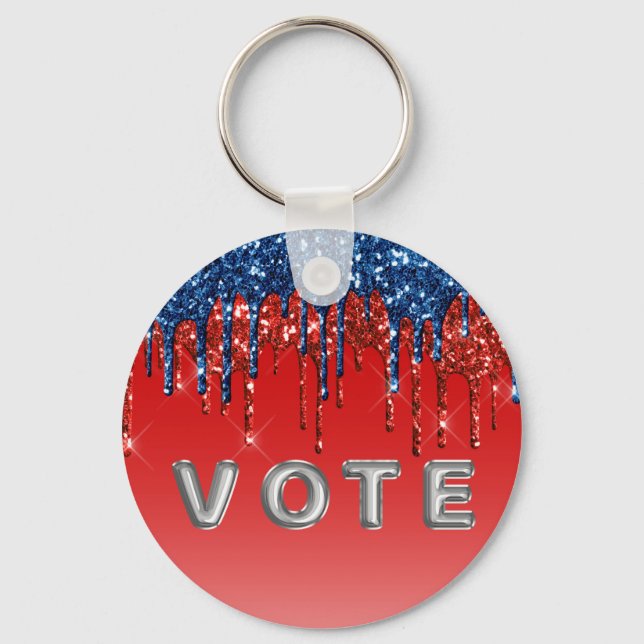 Chaveiro Modern Patriotic Glitter Drip Vote (Verso)